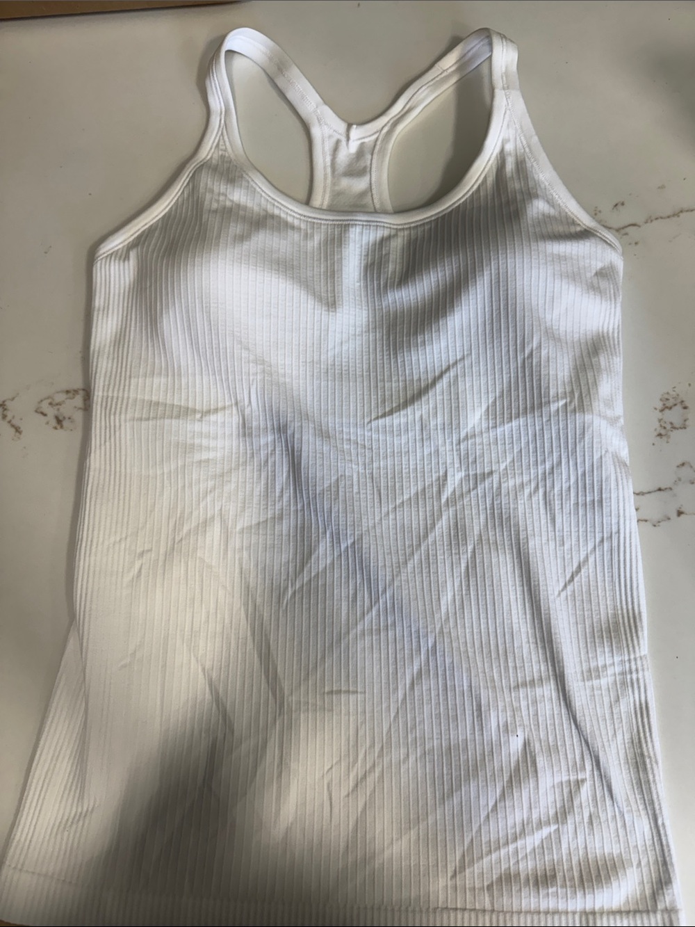 lululemon athletica White Ribbed Tank Top Size 8
